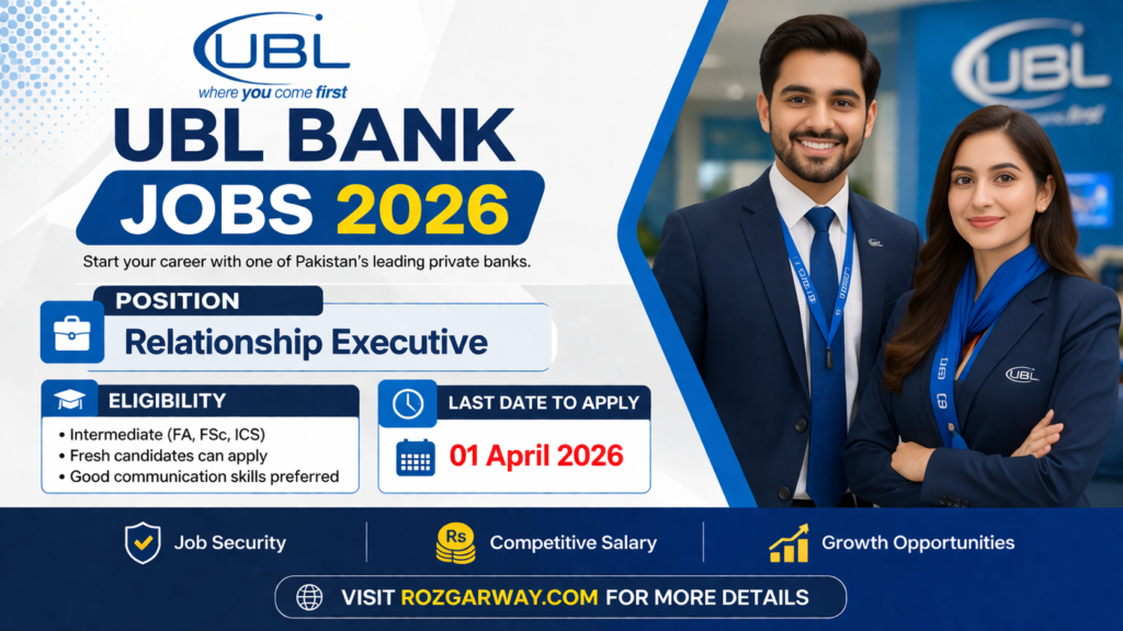 UBL Bank Jobs 2026 Online Apply – Official advertisement details