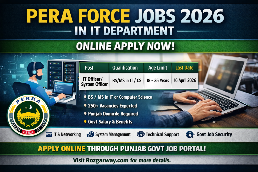 PERA Force Jobs 2026 in IT Department – Online Apply