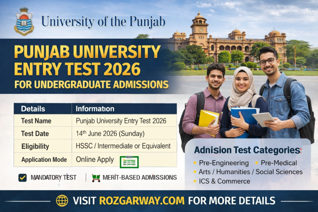 Punjab University Entry Test 2026 –Guidelines For Undergraduade Admission